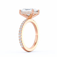 Avery | 3ct Radiant Cut Pavé Band Engagement Ring
