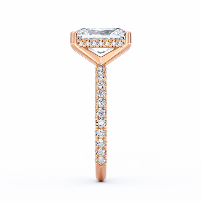 Avery | 3ct Radiant Cut Pavé Band Engagement Ring