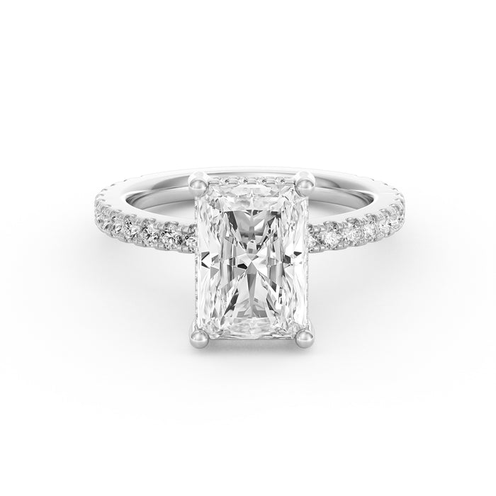 Avery | 3ct Radiant Cut Pavé Band Engagement Ring