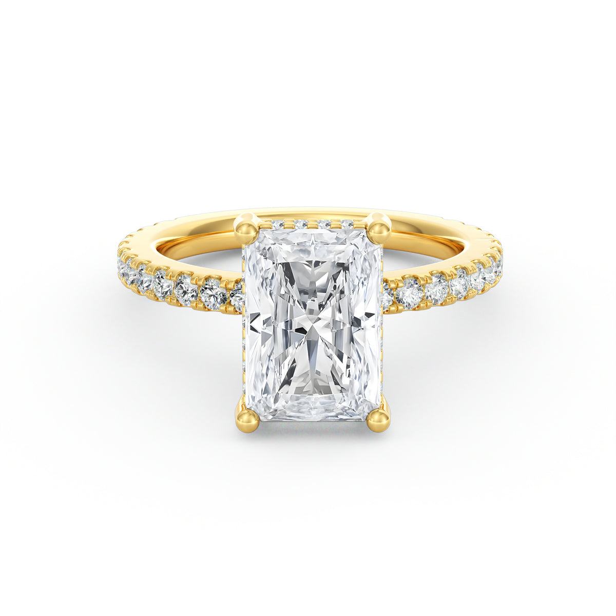 Avery | 3ct Radiant Cut Pavé Band Engagement Ring