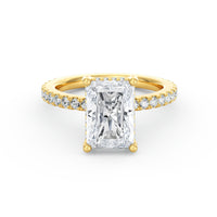 Avery | 3ct Radiant Cut Pavé Band Engagement Ring