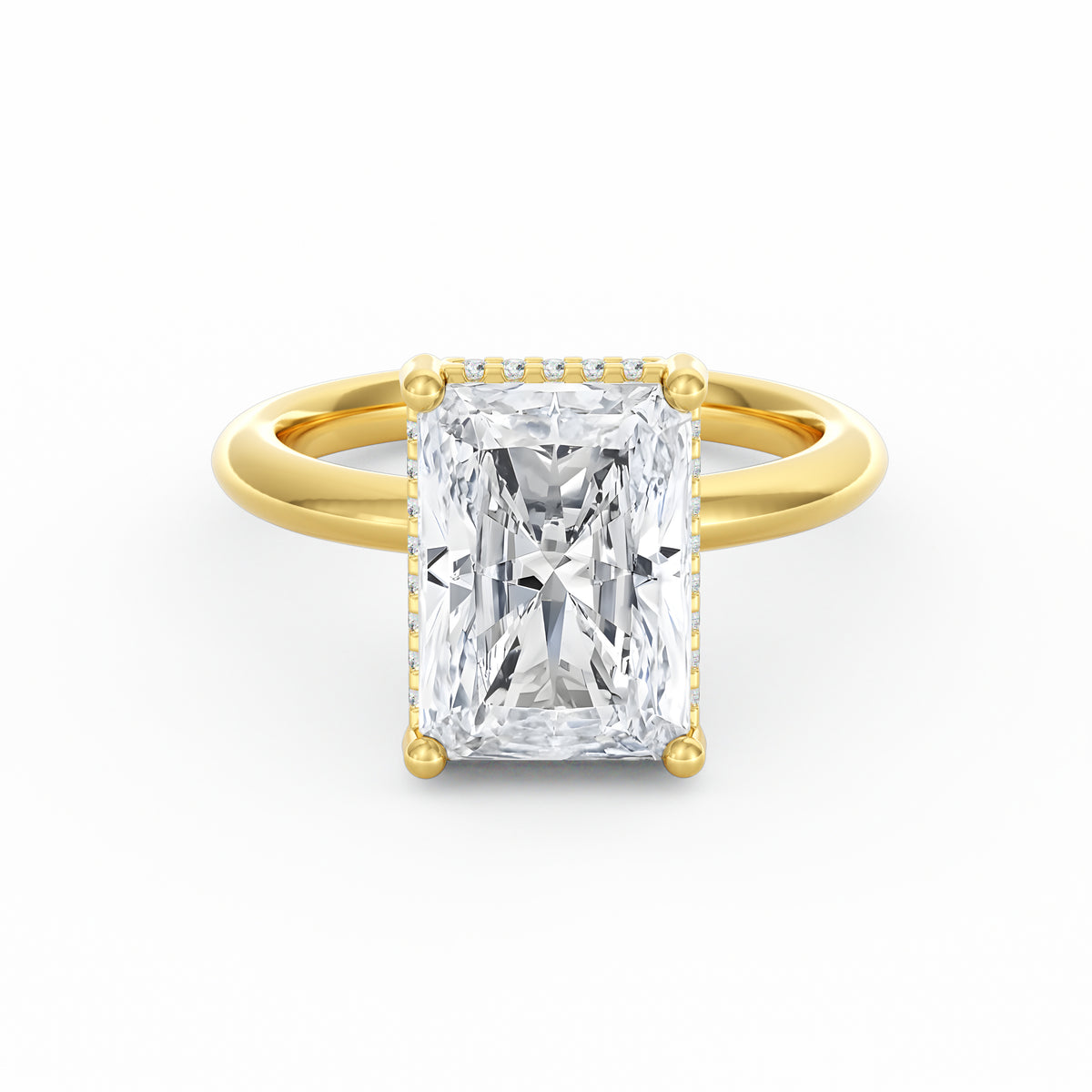 Sienna | 4ct Radiant Cut Hidden Halo Engagement Ring