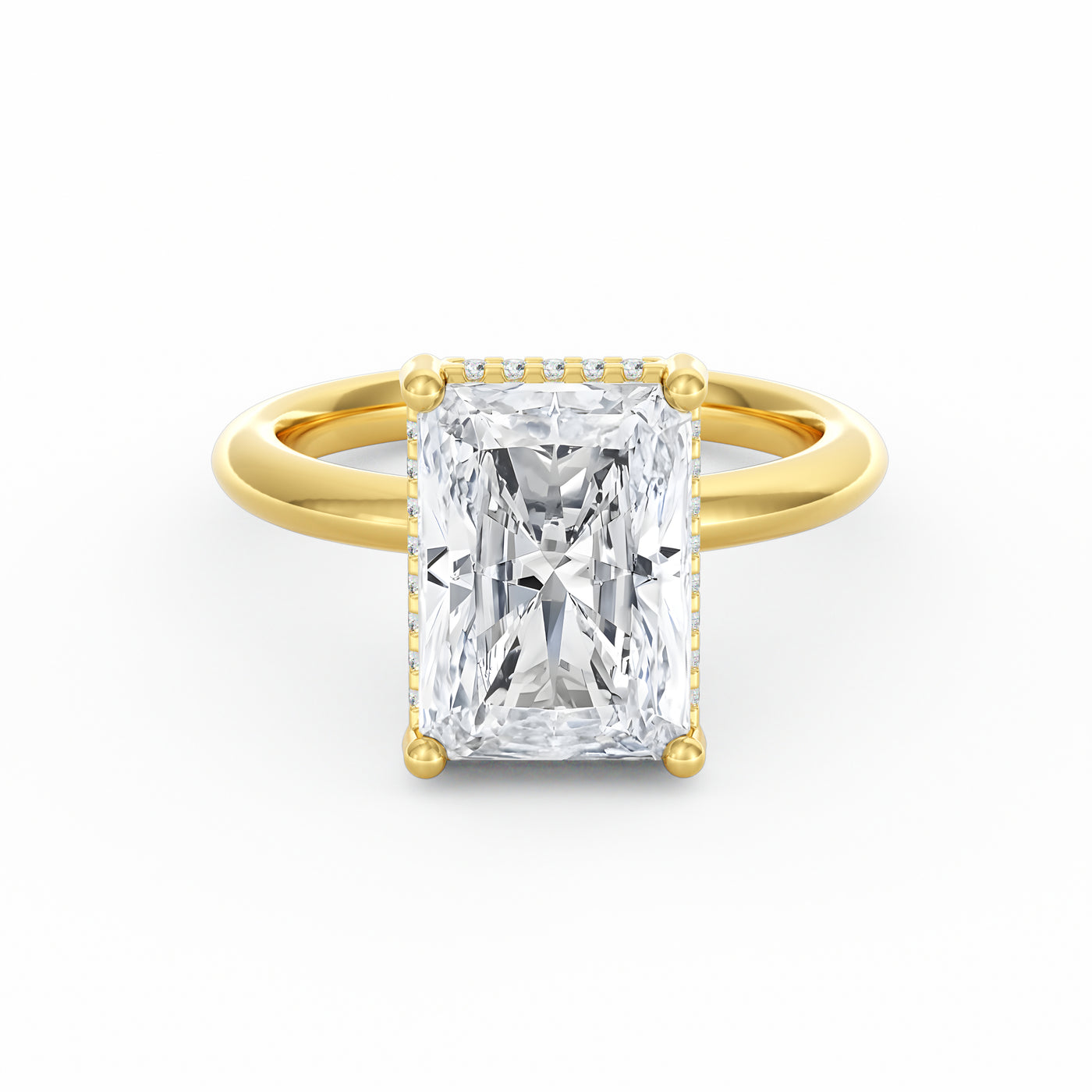 Sienna | 4ct Radiant Cut Hidden Halo Engagement Ring