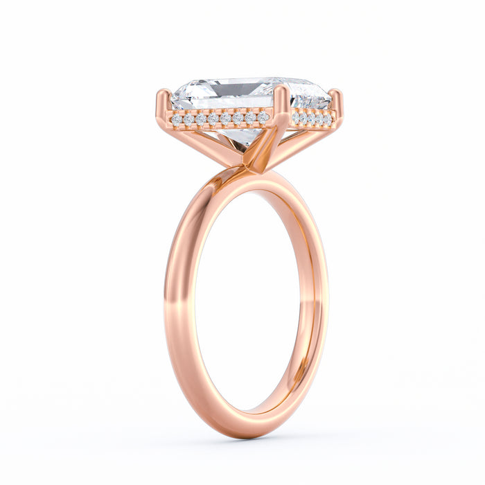 Sienna | 4ct Radiant Cut Hidden Halo Engagement Ring