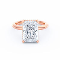 Sienna | 4ct Radiant Cut Hidden Halo Engagement Ring