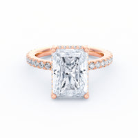 Avery | 4ct Radiant Cut Pavé Band Engagement Ring