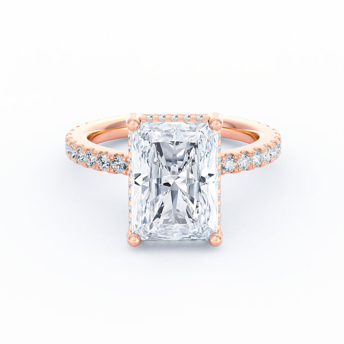Avery | 4ct Radiant Cut Pavé Band Engagement Ring