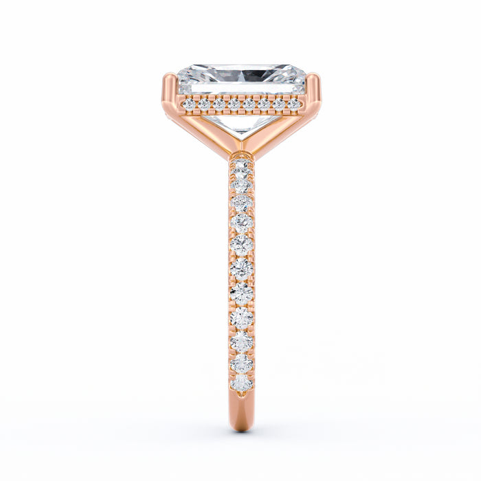 Avery | 4ct Radiant Cut Pavé Band Engagement Ring