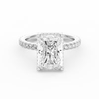 Avery | 4ct Radiant Cut Pavé Band Engagement Ring
