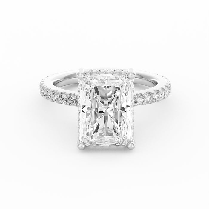 Avery | 4ct Radiant Cut Pavé Band Engagement Ring