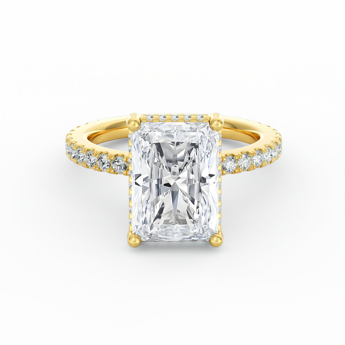 Avery | 4ct Radiant Cut Pavé Band Engagement Ring