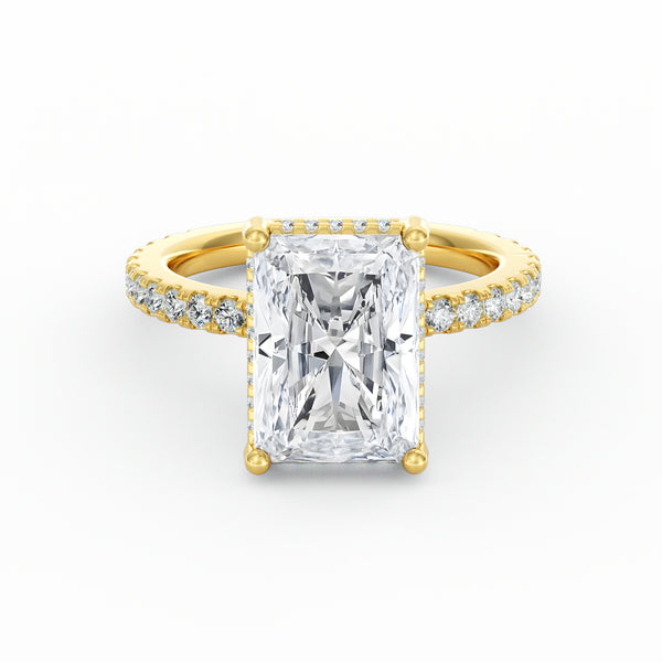 Avery | 4ct Radiant Cut Pavé Band Engagement Ring