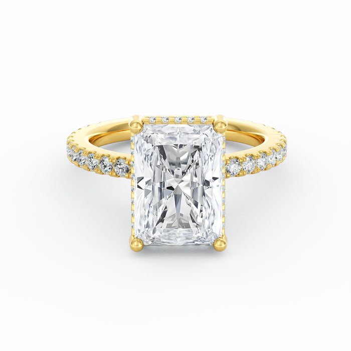 Avery | 4ct Radiant Cut Pavé Band Engagement Ring