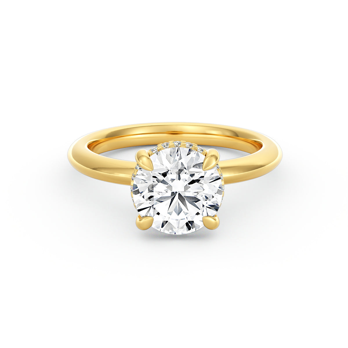 Sienna | 2ct Round Cut Hidden Halo Engagement Ring