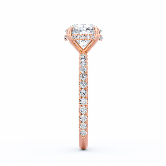 Avery | 2ct Round Cut Pavé Band Engagement Ring
