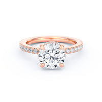 Avery | 2ct Round Cut Pavé Band Engagement Ring