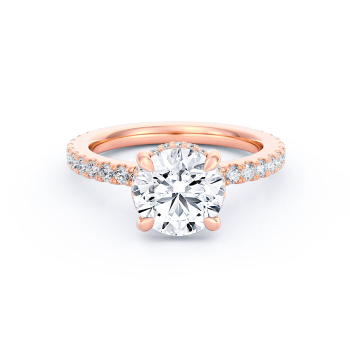 Avery | 2ct Round Cut Pavé Band Engagement Ring