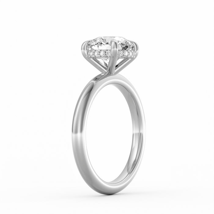 Sienna | 2ct Round Cut Hidden Halo Engagement Ring