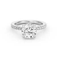 Avery | 2ct Round Cut Pavé Band Engagement Ring