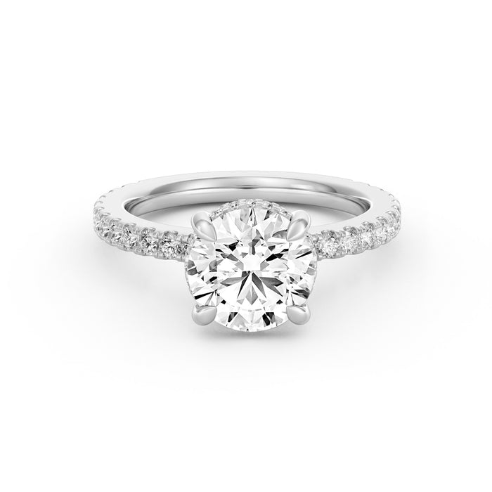 Avery | 2ct Round Cut Pavé Band Engagement Ring