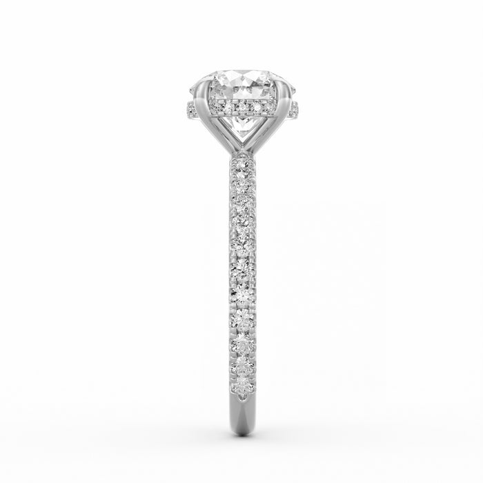 Avery | 2ct Round Cut Pavé Band Engagement Ring