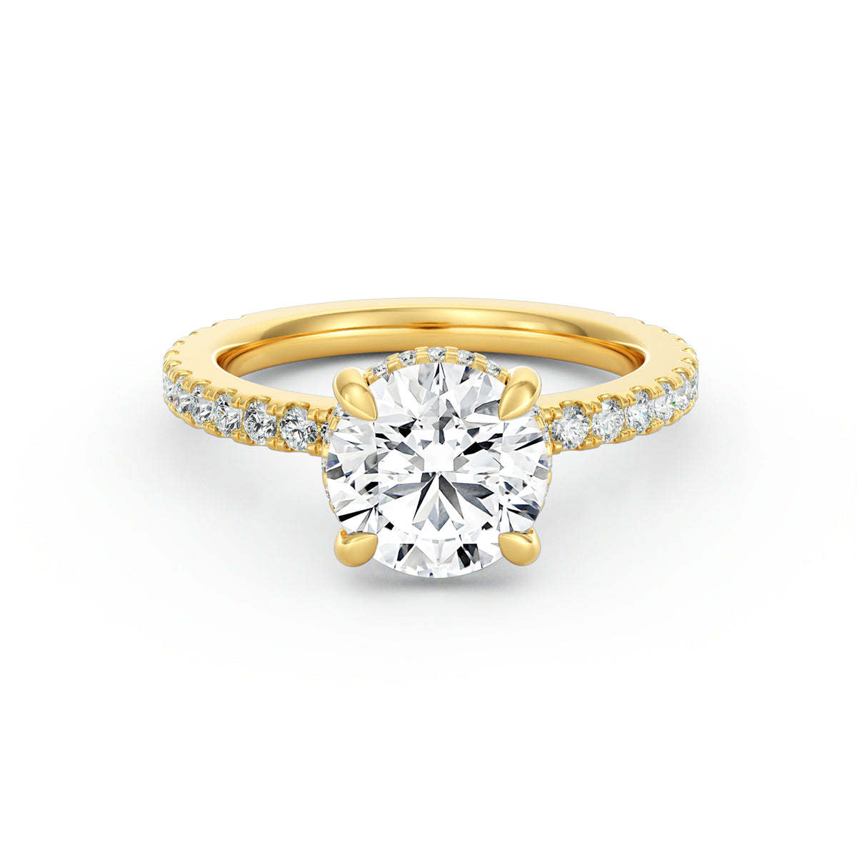 Avery | 2ct Round Cut Pavé Band Engagement Ring