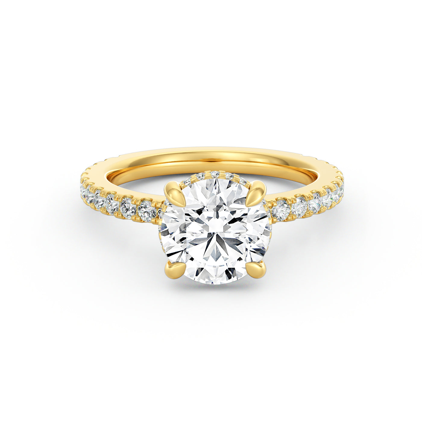 Avery | 2ct Round Cut Pavé Band Engagement Ring