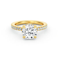 Avery | 2ct Round Cut Pavé Band Engagement Ring