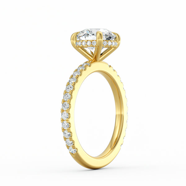 Avery | 2ct Round Cut Pavé Band Engagement Ring alternate