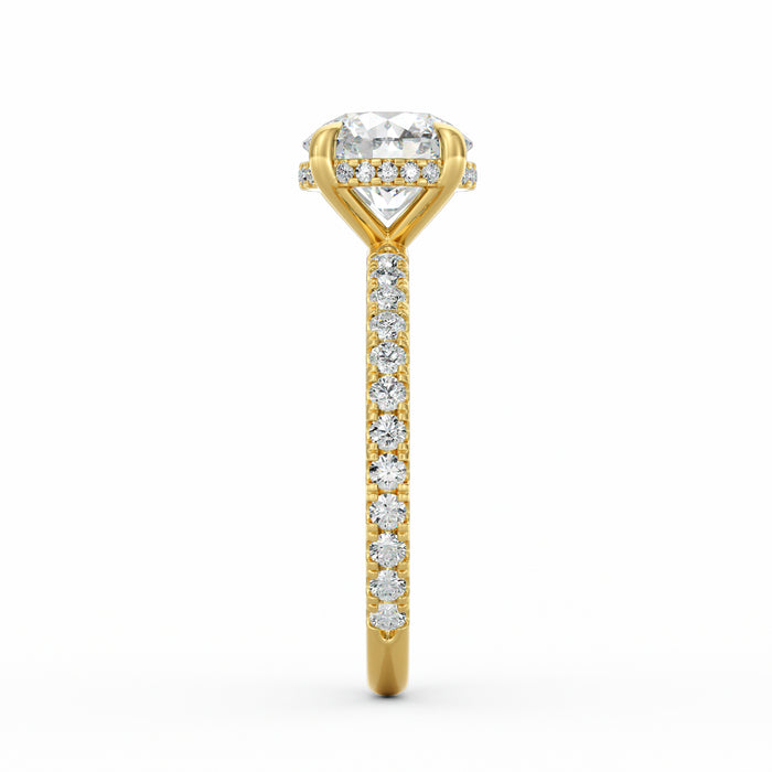 Avery | 2ct Round Cut Pavé Band Engagement Ring