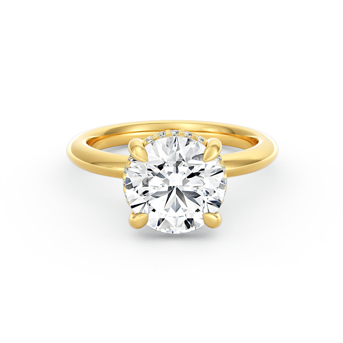 Sienna | 3ct Round Cut Hidden Halo Engagement Ring