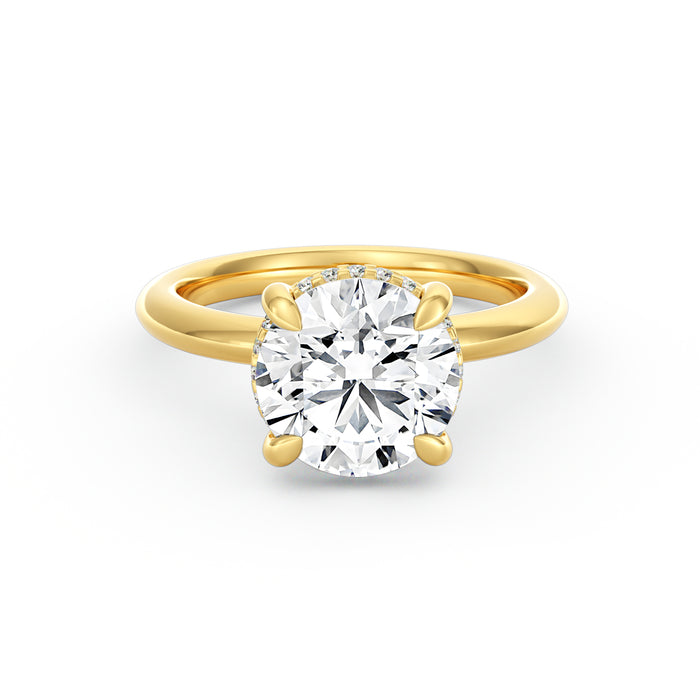 Sienna | 3ct Round Cut Hidden Halo Engagement Ring