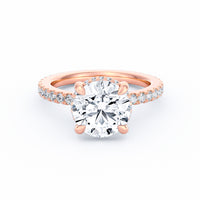 Avery | 3ct Round Cut Pavé Band Engagement Ring