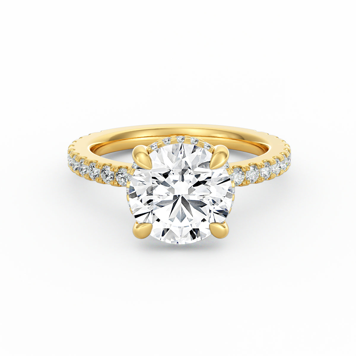 Avery | 3ct Round Cut Pavé Band Engagement Ring