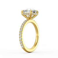 Avery | 3ct Round Cut Pavé Band Engagement Ring