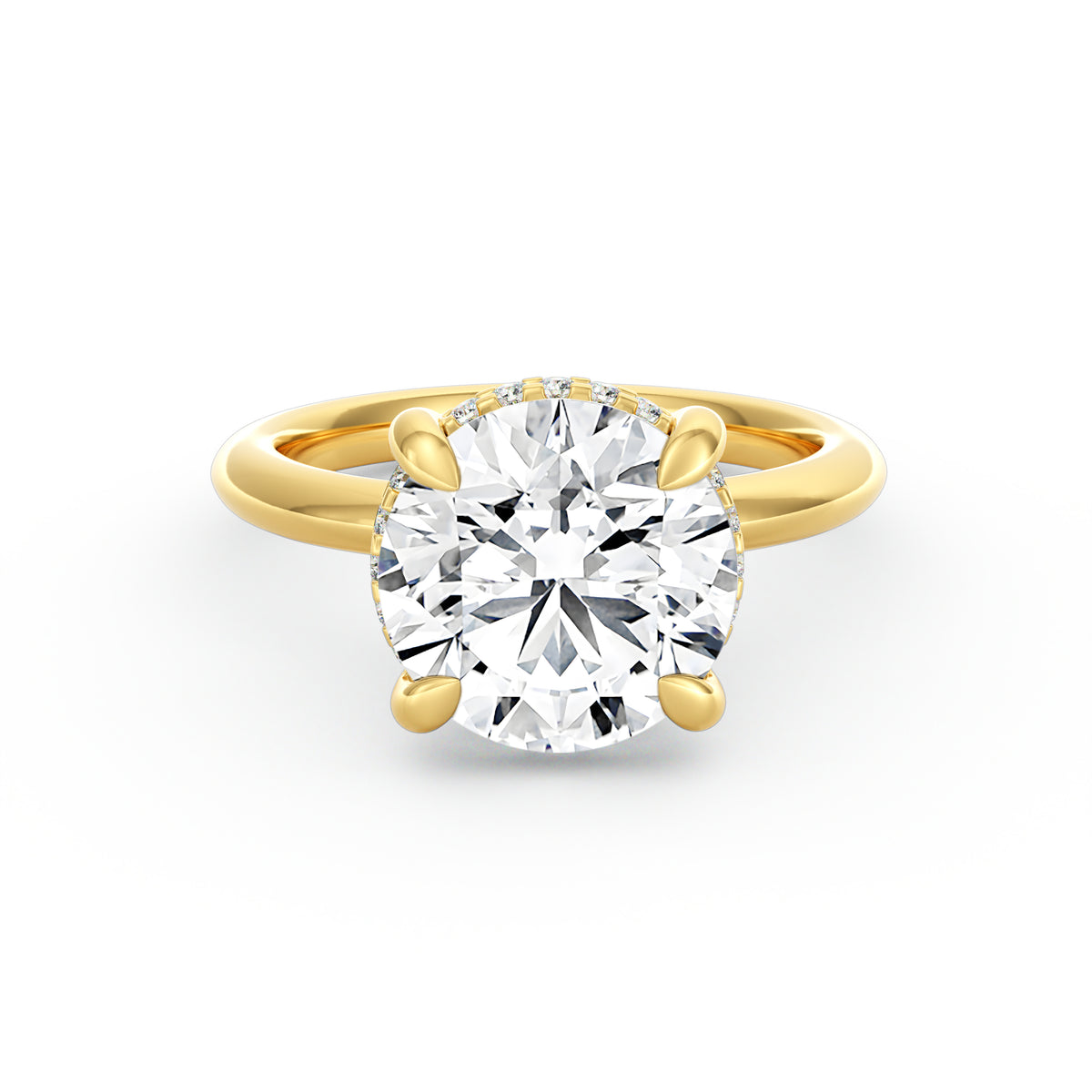 Sienna | 4ct Round Cut Hidden Halo Engagement Ring
