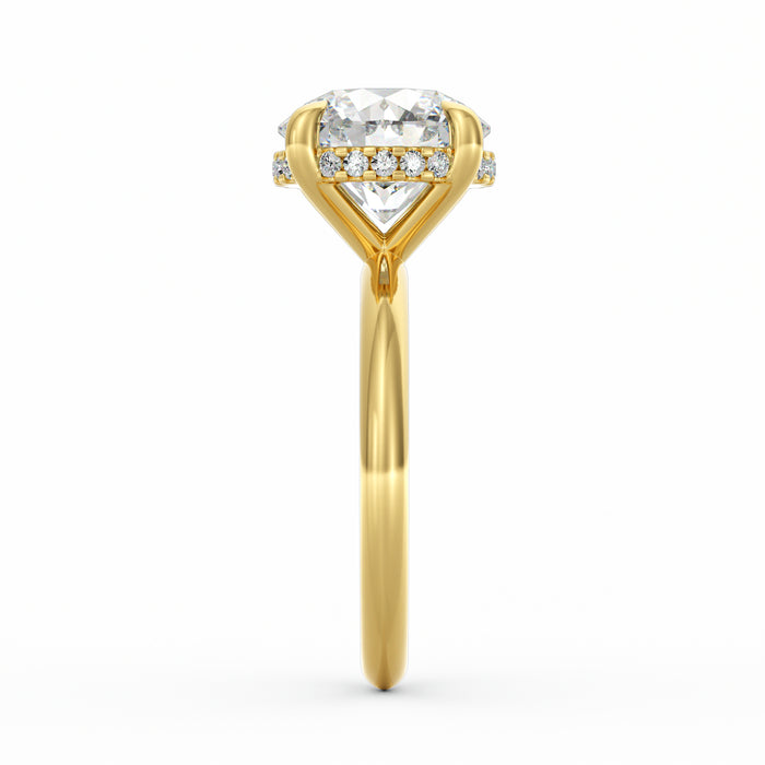Sienna | 4ct Round Cut Hidden Halo Engagement Ring