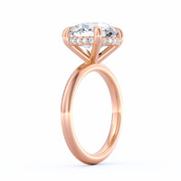 Sienna | 4ct Round Cut Hidden Halo Engagement Ring