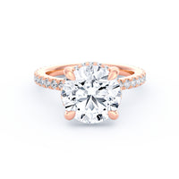 Avery | 4ct Round Cut Pavé Band Engagement Ring