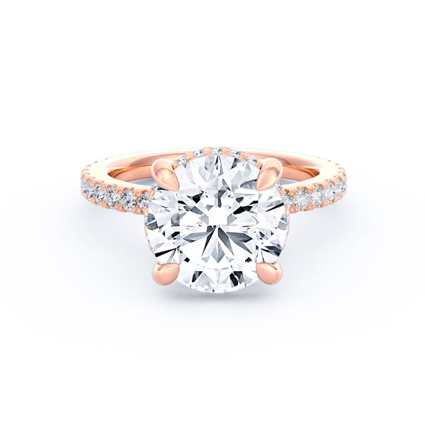Avery | 4ct Round Cut Pavé Band Engagement Ring alternate