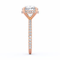 Avery | 4ct Round Cut Pavé Band Engagement Ring