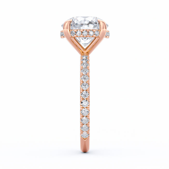 Avery | 4ct Round Cut Pavé Band Engagement Ring