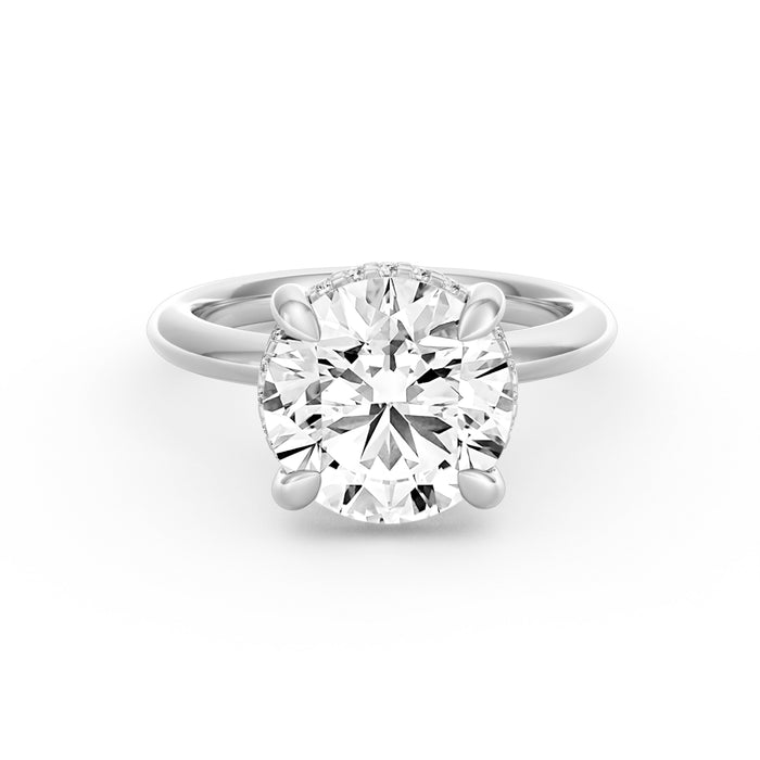 Sienna | 4ct Round Cut Hidden Halo Engagement Ring