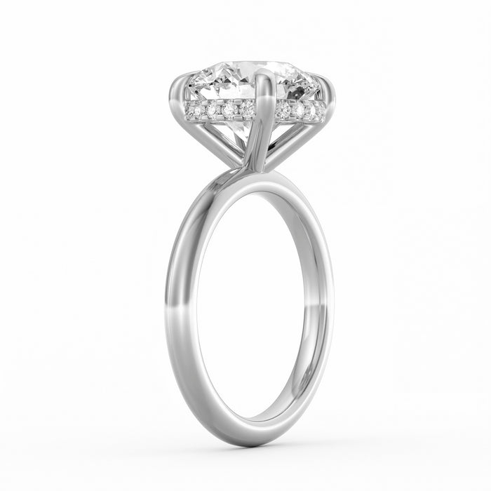 Sienna | 4ct Round Cut Hidden Halo Engagement Ring