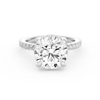 Avery | 4ct Round Cut Pavé Band Engagement Ring