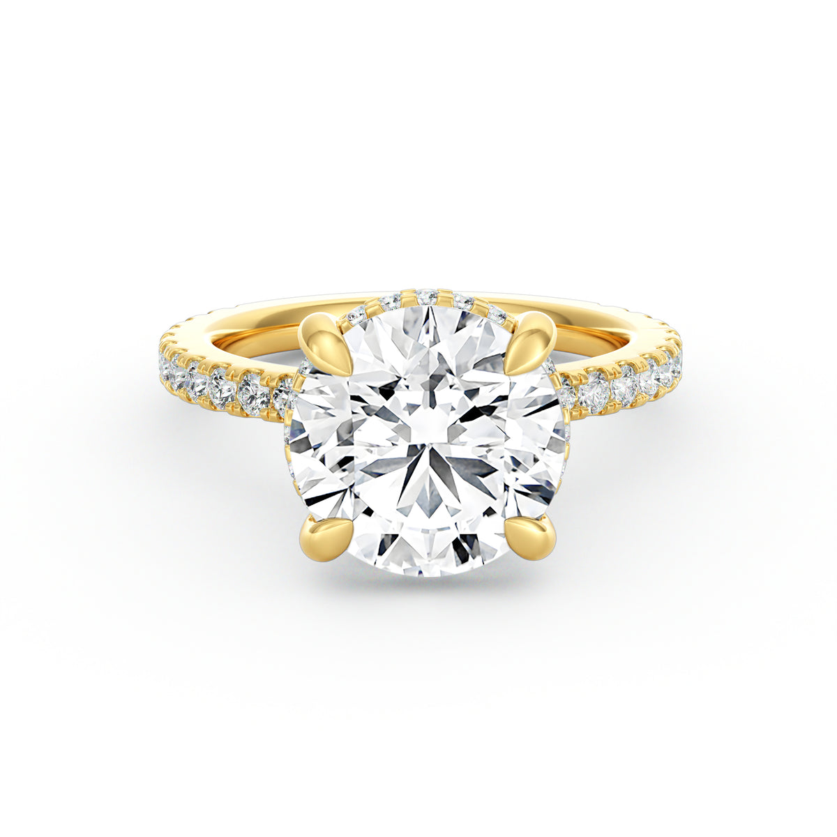 Avery | 4ct Round Cut Pavé Band Engagement Ring