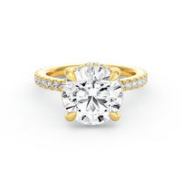 Avery | 4ct Round Cut Pavé Band Engagement Ring