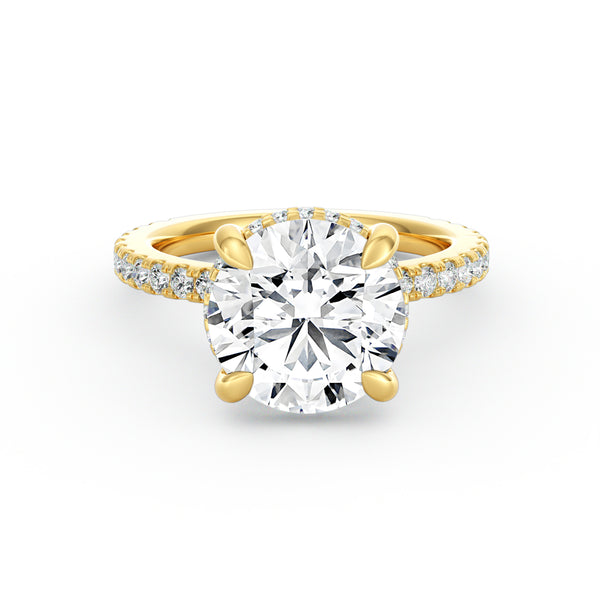 Avery | 4ct Round Cut Pavé Band Engagement Ring