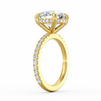 Avery | 4ct Round Cut Pavé Band Engagement Ring
