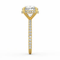 Avery | 4ct Round Cut Pavé Band Engagement Ring